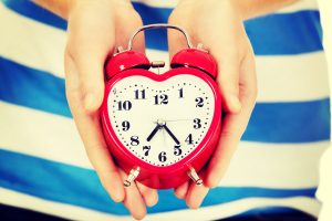 alarm clock in the shape of a heart